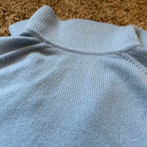 VINCE Johnny Collar Wool Blend Blue Sweater Size Small nwt - Picture 5 of 7